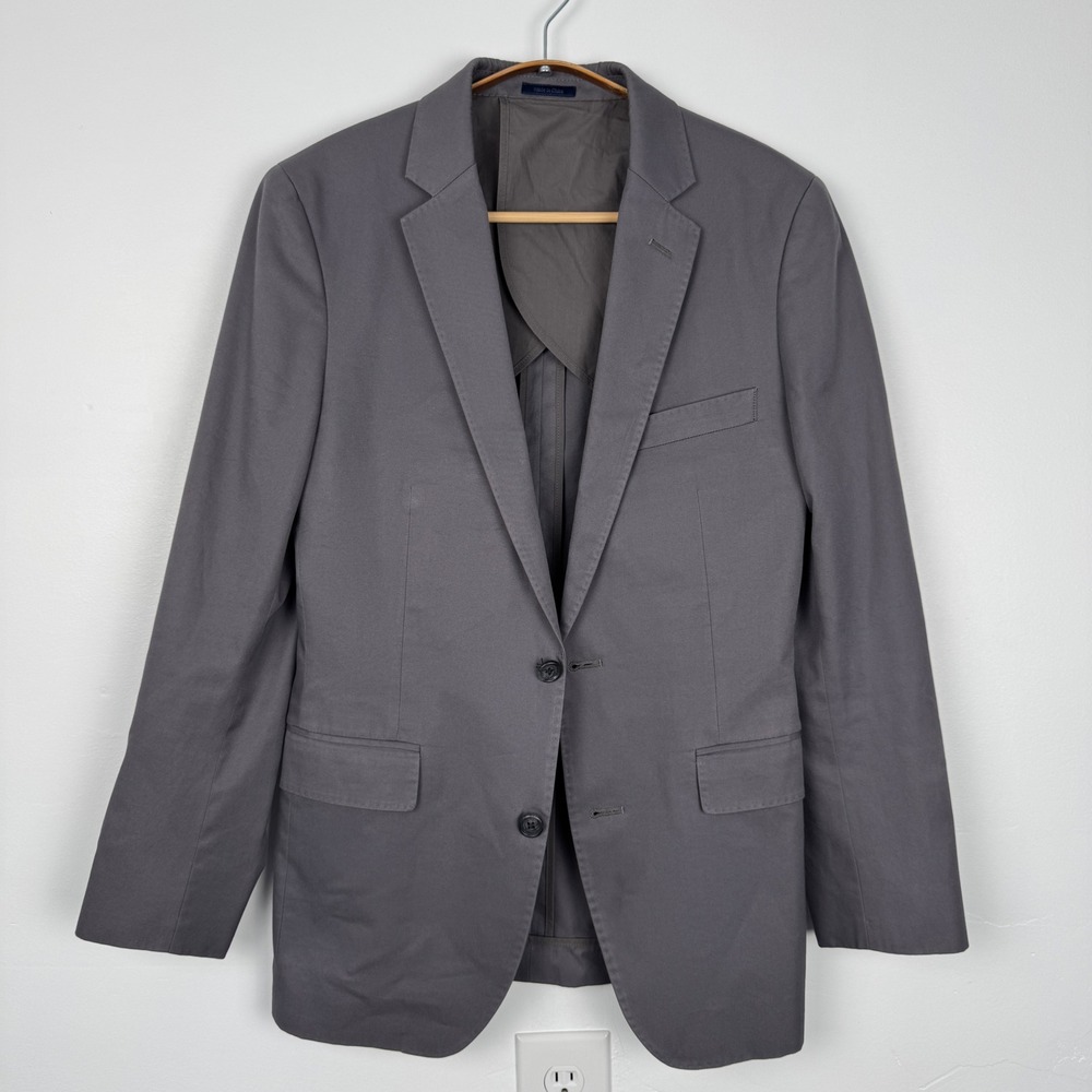 Bonobos Mens Grey 100% Cotton Two Button Tailored Blazer Jacket 36R